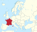 Lokalisierung von Frankreich in Europa
