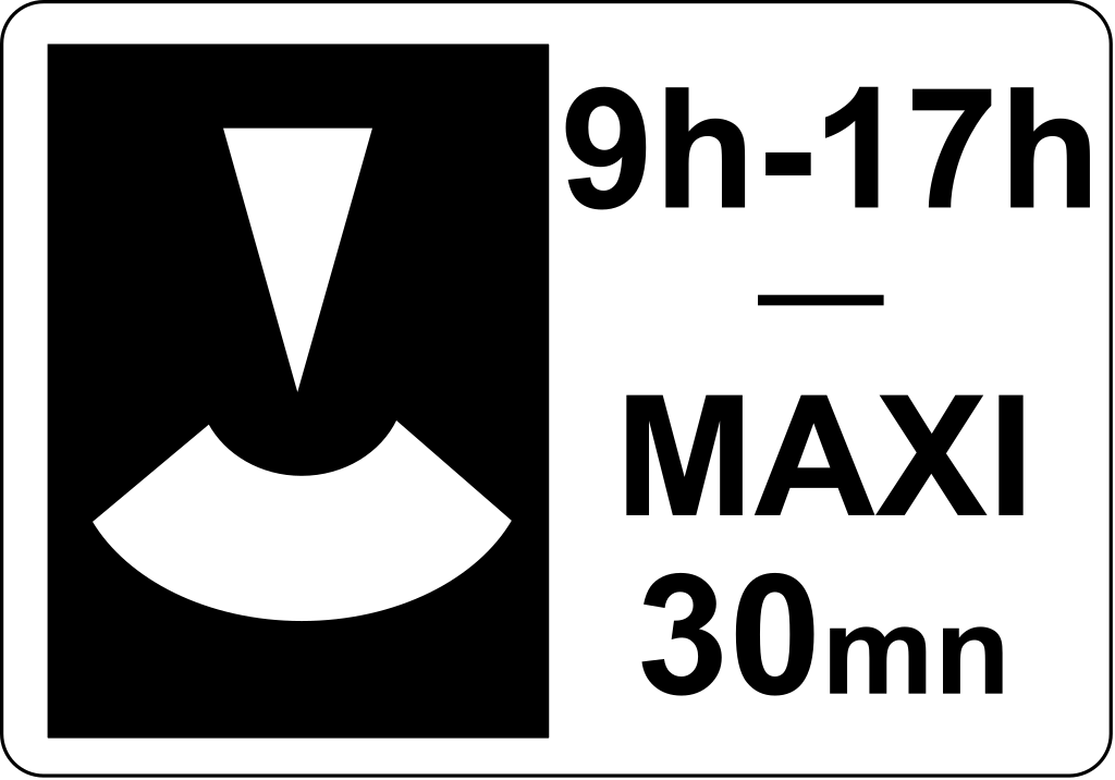 Panneau Zone de stationnement à durée limitée et contrôlé par disque - B6b3