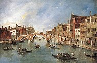 Francesco Guardi - Den tre-buede bro ved Cannaregio - WGA10845.jpg