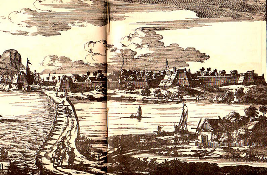 Galle fort as seen from the bazaar, between 1640 and 1672