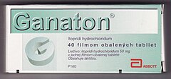 A blister package of Ganaton (Itopride) 50 mg tablets intended for distribution in the Slovak Republic. Ganaton2a.jpg