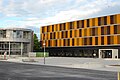 Werner-Heisenberg-Gymnasium in Garching, Landkreis München, Regierungsbezirk Oberbayern, Bayern. Neubau eröffnet im September 2013. Architekt Peter Schwinde, München.