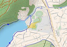 Geilston Bay, Tasmania: location of Travertine deposit (shown in gold) overlaid on 2022 street map Geilston-Bay+deposit.jpg