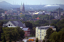 Blick mit dem Teleobjektiv von der Himmelstreppe