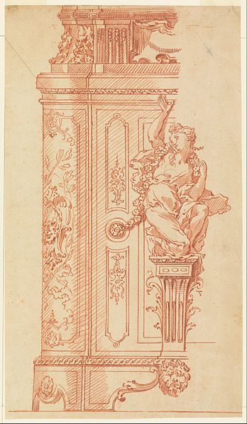 File:Gilles-Marie Oppenord - Furniture Design- Elevation of a Pedestal or Case - Google Art Project.jpg