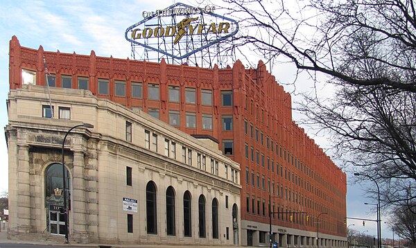 The original Goodyear headquarters in Akron.