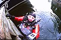 Gordon Smith with his prototype closed circuit rebreather