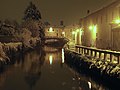 雪の夜のマルテサーナ運河