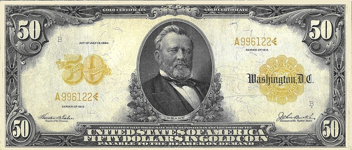 File Grant 50 Dollar Bill 1913 Issue Jpg Wikimedia Commons