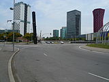 La Granvia de l'Hospitalet. Fotografia des del costat muntanya.