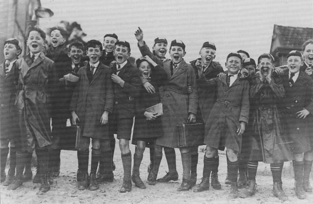Hale School students at a football match 1929