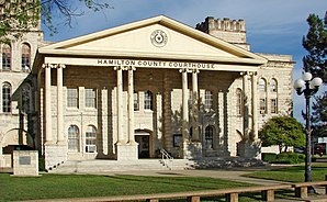 The Hamilton County Courthouse in Hamilton, listed in the NRHP with No. 80004125 [1]