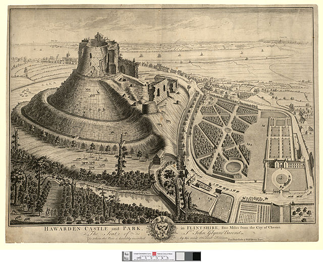 Hawarden Castle and New Hawarden Castle, 1740