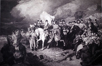 Feldmarschall Herzog von Wellington gibt seinen Generälen Befehle zum weiteren Vorgehen, Kupferstich von Thomas Heaphy (1822; Bomann-Museum, Celle) (Quelle: Wikimedia)