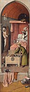 耶羅尼米斯·波希的《死神與守財奴（英语：Death and the Miser）》，91 × 31cm，約作於1485－90年，來自山繆·亨利·卡瑞斯的收藏。[16]