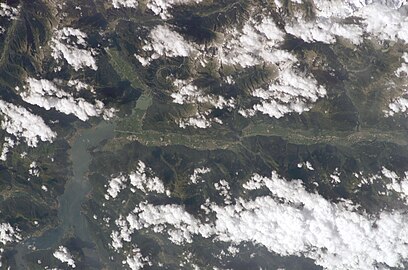 view of the valley from above, Lake Como