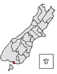 Invercargill City's location on the South Island