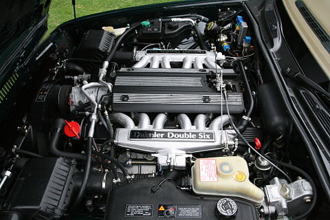 engine NOTE: This image removed from set. Picture is not of this particular Jaguar model but of the immediately preceding XJ40 model.