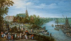 Village Kermis in Schelle with Self Portrait 1614