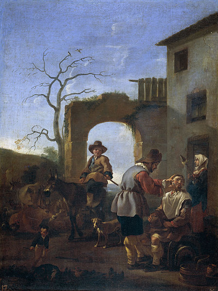 File:Jan Miel - The local barber.jpg