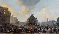 Dam Square with the New Town Hall under Construction. 1656. Oil on canvas. 122.5 × 206 cm.. Amsterdam, Amsterdam Museum.