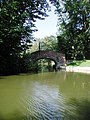 Inselbrücke Stadtwaldweiher. Wahrscheinlich die 1896 von R. Jung erwähnte Brücke