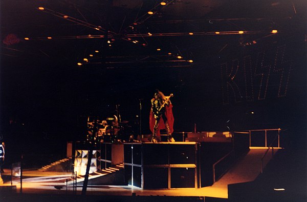 Simmons performing with Kiss in 1979