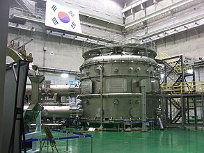 South Korea's KSTAR Tokamak reactor, which uses toroidal engineering to circulate extremely hot plasma to extract energy from it by nuclear fusion. KSTAR tokamak.jpg