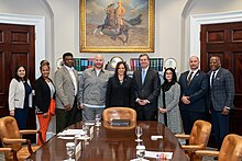 Beshear at the White House to discuss cannabis reform in March 2024 Kamala Harris cannabis roundtable White House March 2024 2.jpg