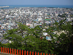 Skyline of Shingū viewed from Kamikura Shrine