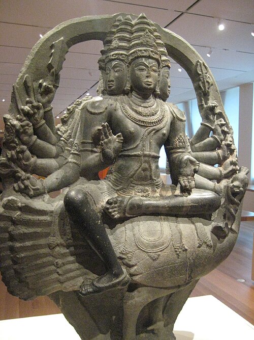 Murugan seated on a peacock, 12th-century CE