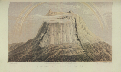 "Kina Balu from Pinokok Valley" – lithograph published in 1862.