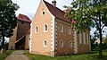 Church (with furnishings), churchyard, free-standing bell tower as well as eleven tombs and a tomb