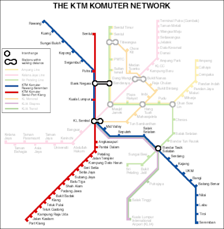 KTM Komuter network map