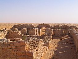 Ruines du Ksar Ghilane en Tunisie.