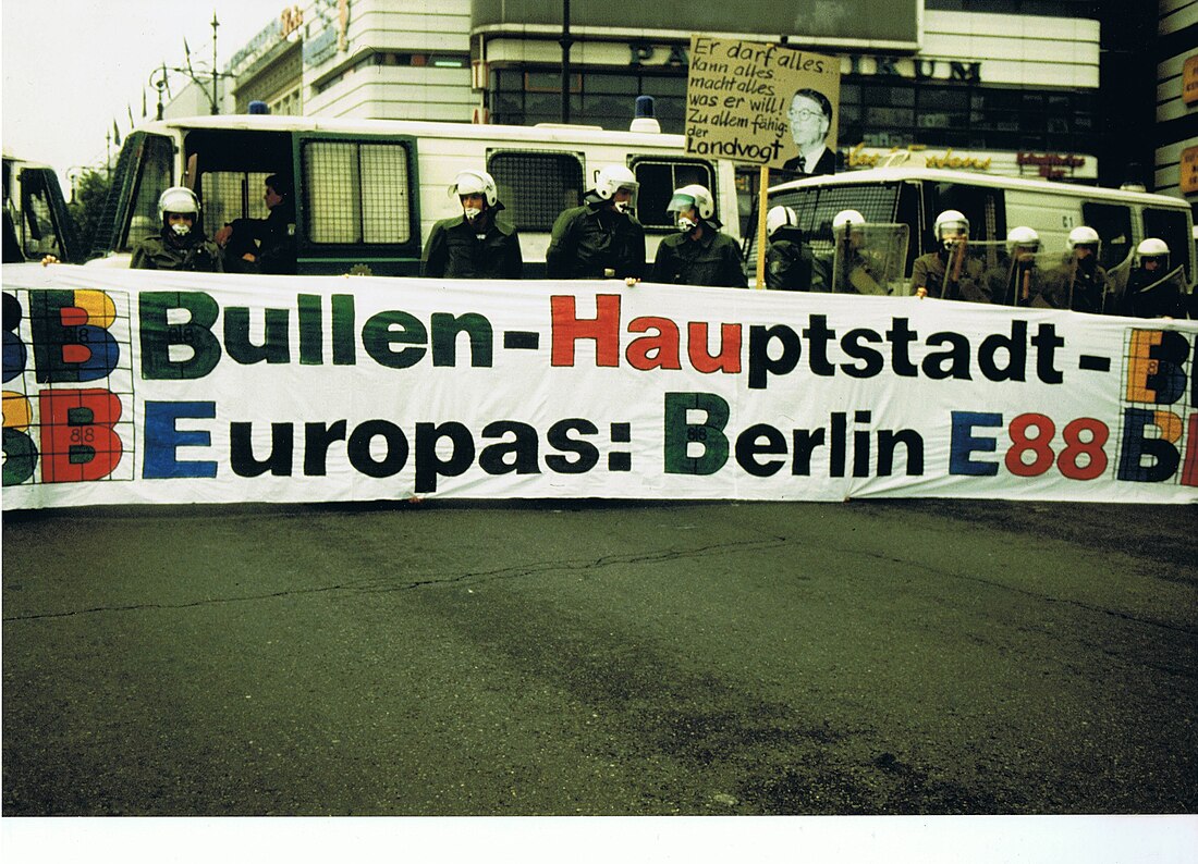 Proteste gegen die Jahrestagung von IWF und Weltbank 1988 in West-Berlin