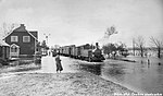 Översvämning vid Kvismare station våren 1937