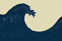 Triptyque la grande vague de Kanagawa, Katsushika Hokusai - Kinbako