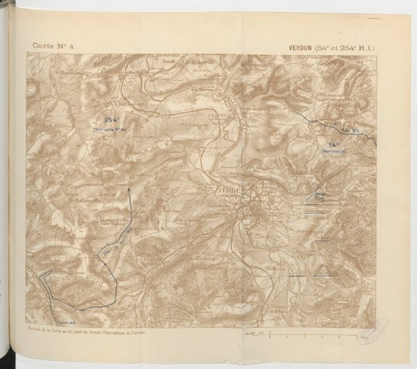 Carte N° 4 – VERDUN (54e et 254e R.I.)