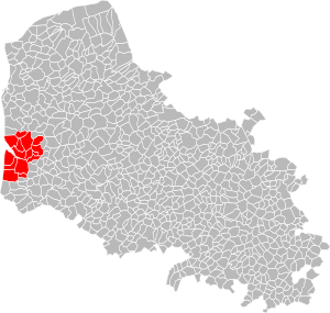 Location of the association of municipalities in the Pas-de-Calais department