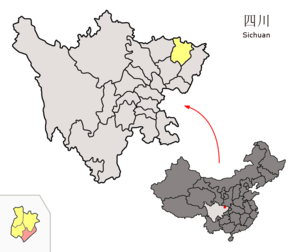 Location of Pingchang within Sichuan (China).png