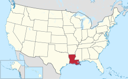 Locatie van Louisiana
