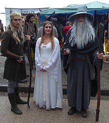 Photograph of Tolkien fans in costume