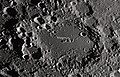 English: Maginus lunar crater as seen from Earth with satellite craters labeled