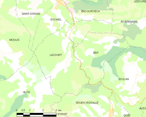 Poziția localității Lacourt