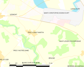 Poziția localității Précy-Saint-Martin