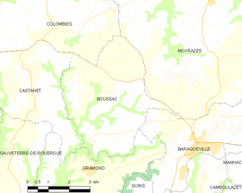 Mapa obce Boussac