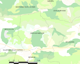 Mapa obce Vers-sur-Méouge