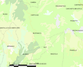 Mapa obce Bustanico