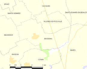 Poziția localității Boisseau